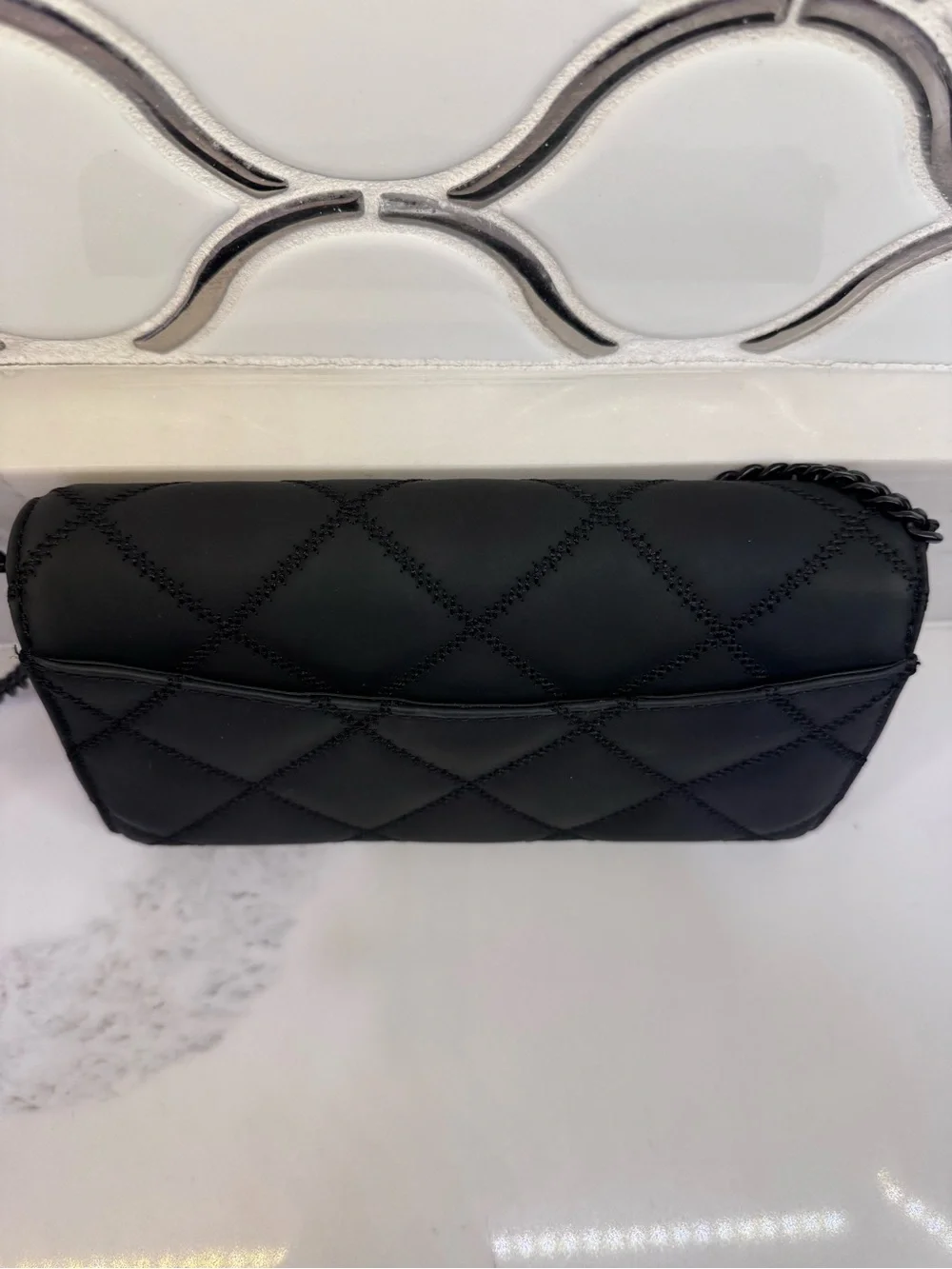 Tory Burch Black Quilted Logo Crossbody
